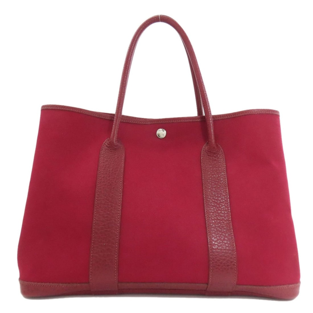 Hermes Garden Party PM Tote Bag with Silver Hardware, Toile Officier, Women's: --- Catalog ---Category: SizeSize (HxWxD): 25.5cm x 36cm x 17.5cm / 10.03'' x 14.17'' x 6.88''Handle Length: 32cm / 12.59''Category: DesignType: Tote bagColor: BordeauxGender: WomenMaterial: Toile off