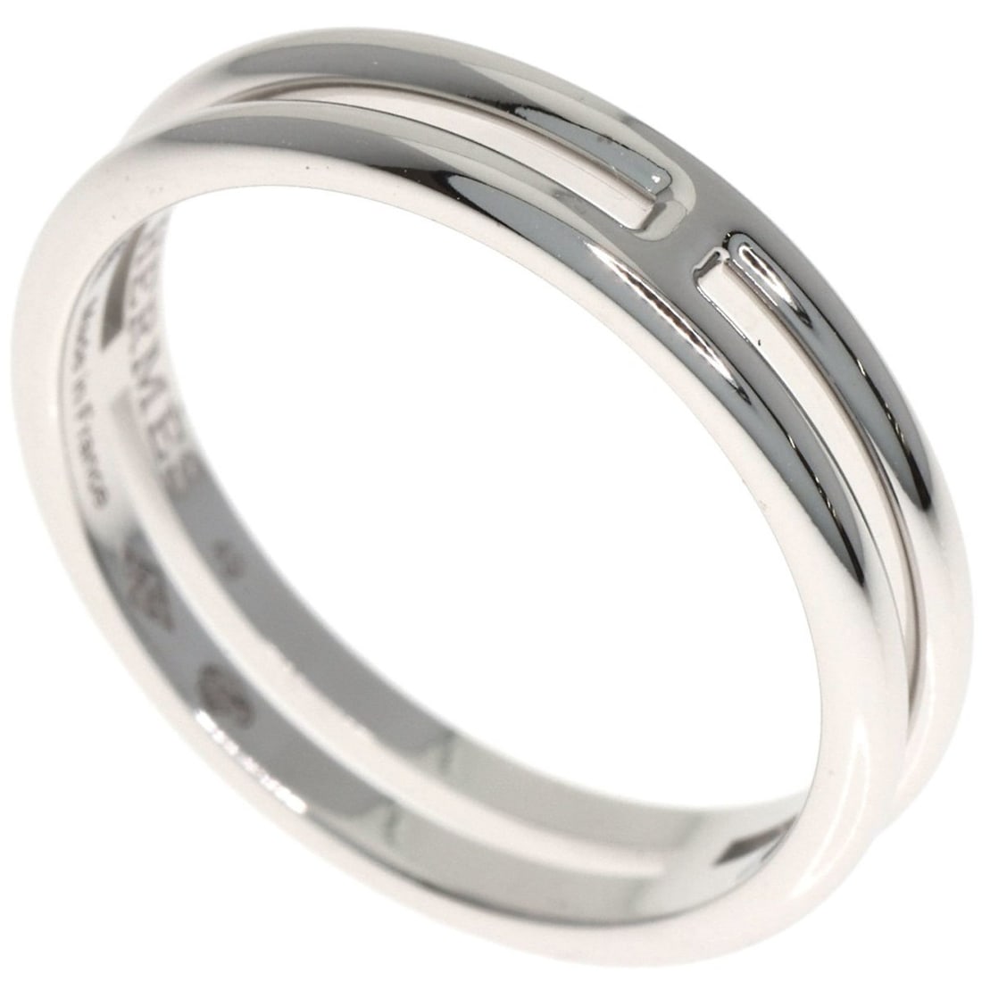 Hermes Ariane #49 Ring, 18K White Gold, Women's: --- Catalog ---Category: SizeUS Size: 5Brand Size: 49Category: DesignType: Band ringColor: White goldGender: WomenMaterial: White gold (18K)Category: GeneralBrand: Hermes--- Item List ---Section: Cond