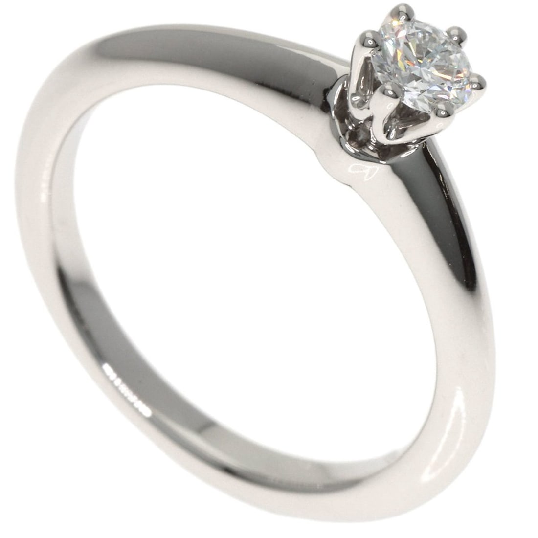 Tiffany & Co. Solitaire Diamond Ring, Platinum PT950, Women's.: --- Catalog ---Category: SizeJP Size: 7.5US Size: 4Category: DesignType: Band ringGender: WomenMaterial: Platinum 950Category: GeneralBrand: Tiffany--- Item List ---Section: ConditionRanking: Rank A U