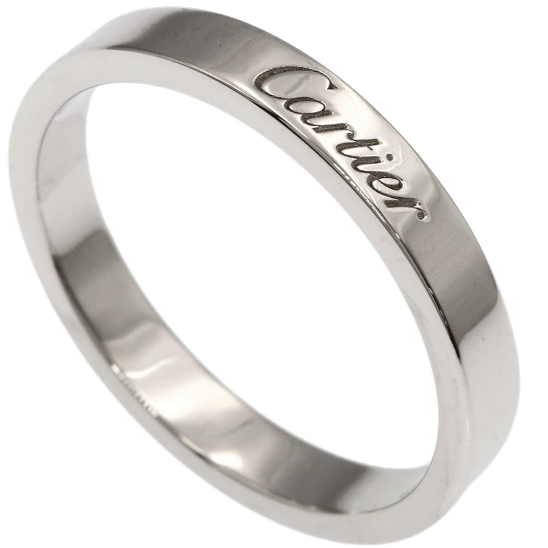 Cartier Flat Band #56 Ring, Platinum PT950, Women's, CARTIER: --- Catalog ---Category: SizeJP Size: 16US Size: 8Category: DesignType: Band ringGender: WomenMaterial: Platinum 950Category: GeneralBrand: Cartier--- Item List ---Section: ConditionRanking: Rank A Us