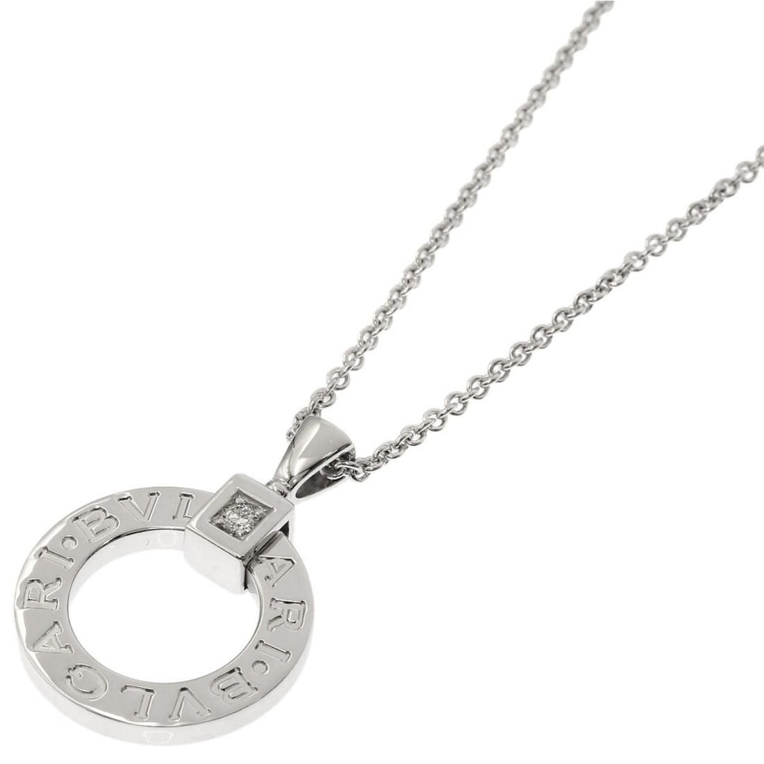 BVLGARI 1P Diamond Necklace 18K White Gold Women's: --- Catalog ---Category: SizePendant Size: 29.6mm x 20.8mm / 1.16'' x 0.81''Neck Circumference: 45.5 cm / 17.91''Category: DesignGender: WomenMaterial: White gold (18K)Necklace Type: NecklaceCategory: