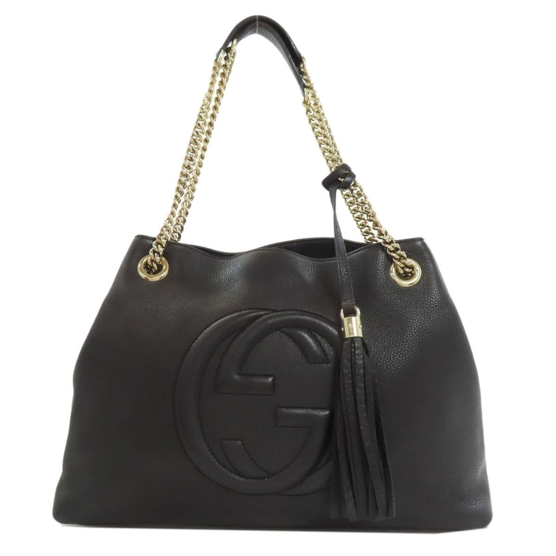 Gucci 308982 Soho Interlocking G Tote Bag Leather Women's GUCCI: --- Catalog ---Category: SizeSize (HxWxD): 26cm x 37cm x 14cm / 10.23'' x 14.56'' x 5.51''Category: DesignType: Tote bagColor: BlackGender: WomenMaterial: Leather Category: GeneralMPN: 308982Brand: Gu