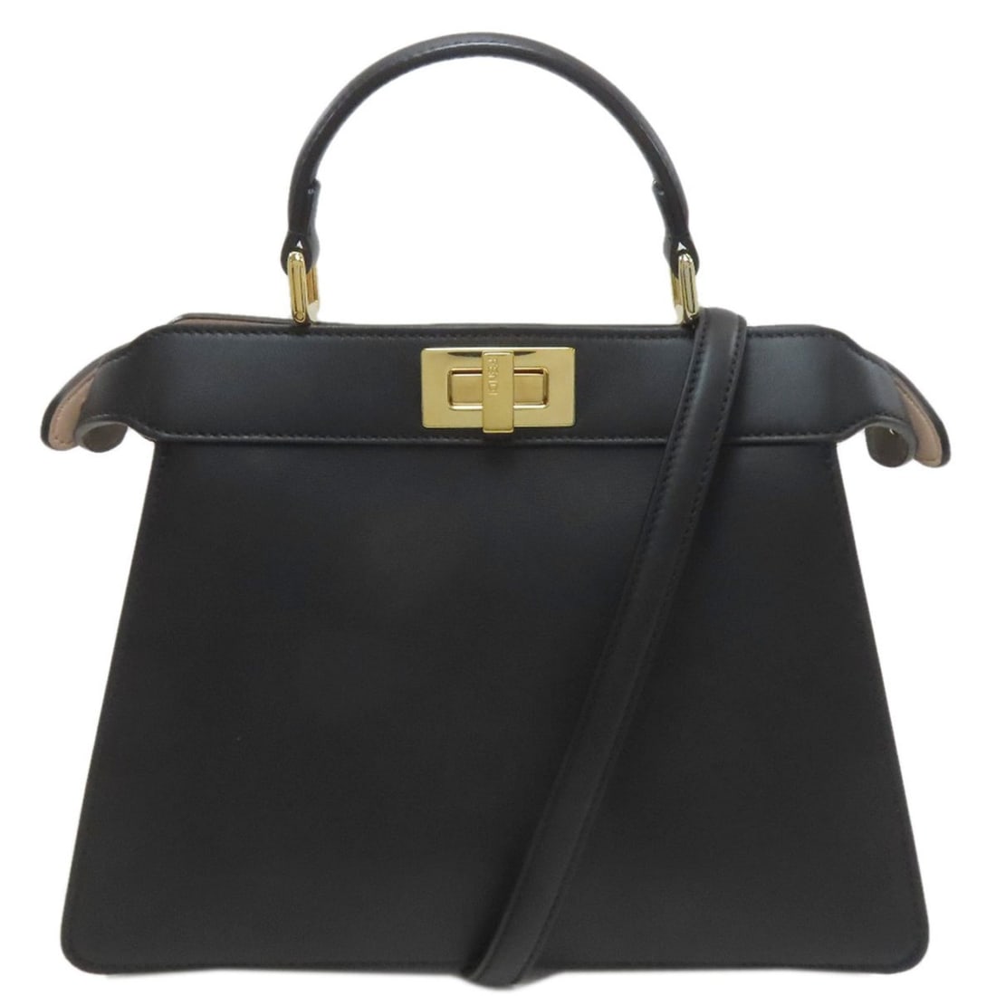 Fendi Peekaboo I.U 2-Way Handbag, Calfskin, Women's FENDI: --- Catalog ---Category: SizeSize (HxWxD): 20.5cm x 27cm x 11cm / 8.07'' x 10.62'' x 4.33''Category: DesignType: HandbagColor: BlackGender: WomenMaterial: Leather Leather/Fur Type: CalfskinCategory: G