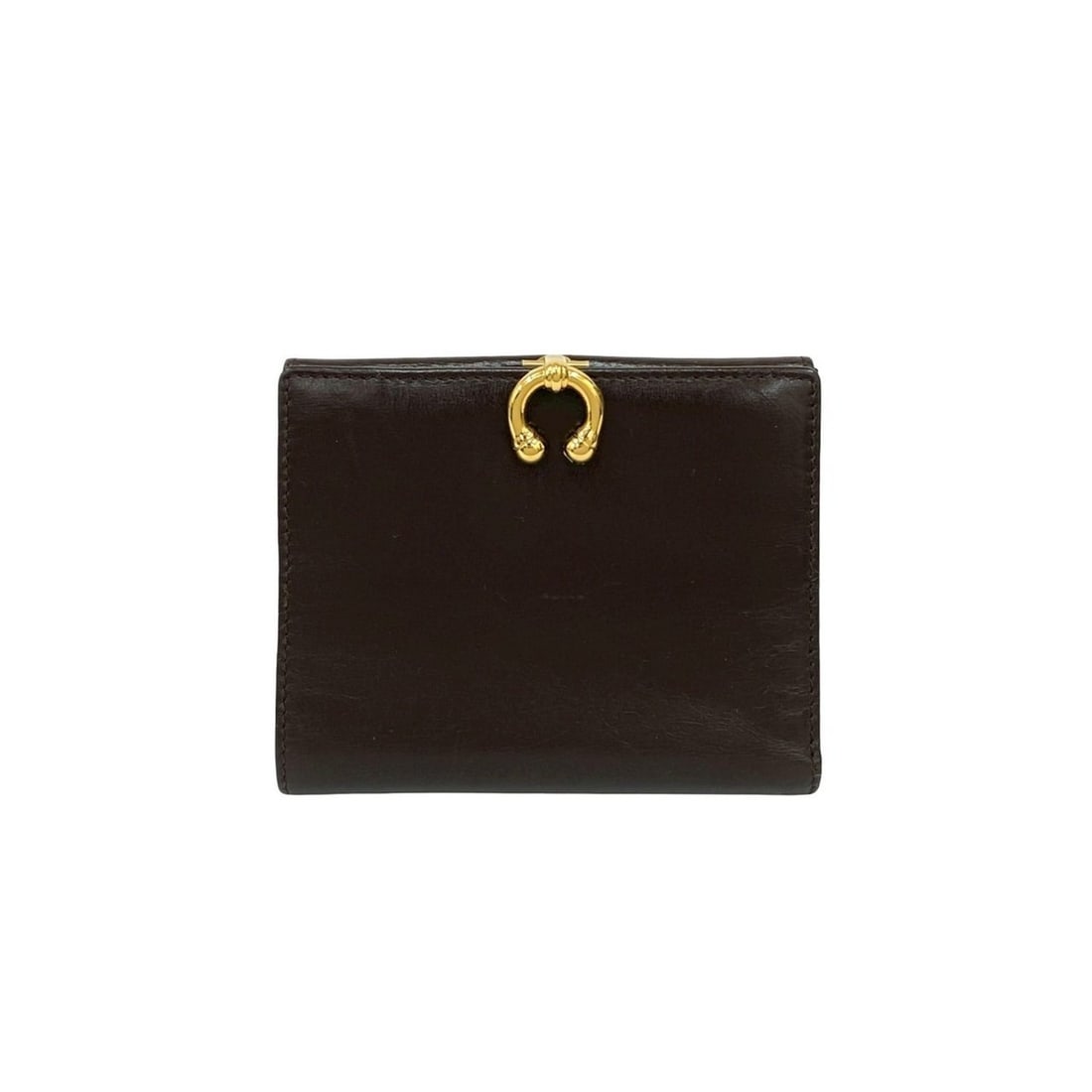 GUCCI Vintage Horseshoe Calf Leather Bi-fold Wallet, Brown, 25591: --- Catalog ---Category: SizeSize (HxWxD): 10cm x 12cm x 1.5cm / 3.93'' x 4.72'' x 0.59''Category: DesignType: Wallet (bi-fold)Color: BrownGender: WomenMaterial: Leather Leather/Fur Type: CalfskinCate