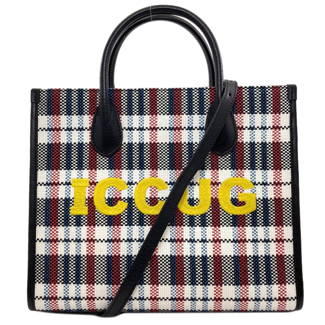 Gucci 659983 Embroidered 2-Way Handbag Canvas Women's GUCCI: --- Catalog ---Category: SizeSize (HxWxD): 27cm x 31cm x 12cm / 10.62'' x 12.2'' x 4.72''Category: DesignType: HandbagColor: Black, Blue, Red color, WhiteGender: WomenMaterial: Canvas Category: Genera