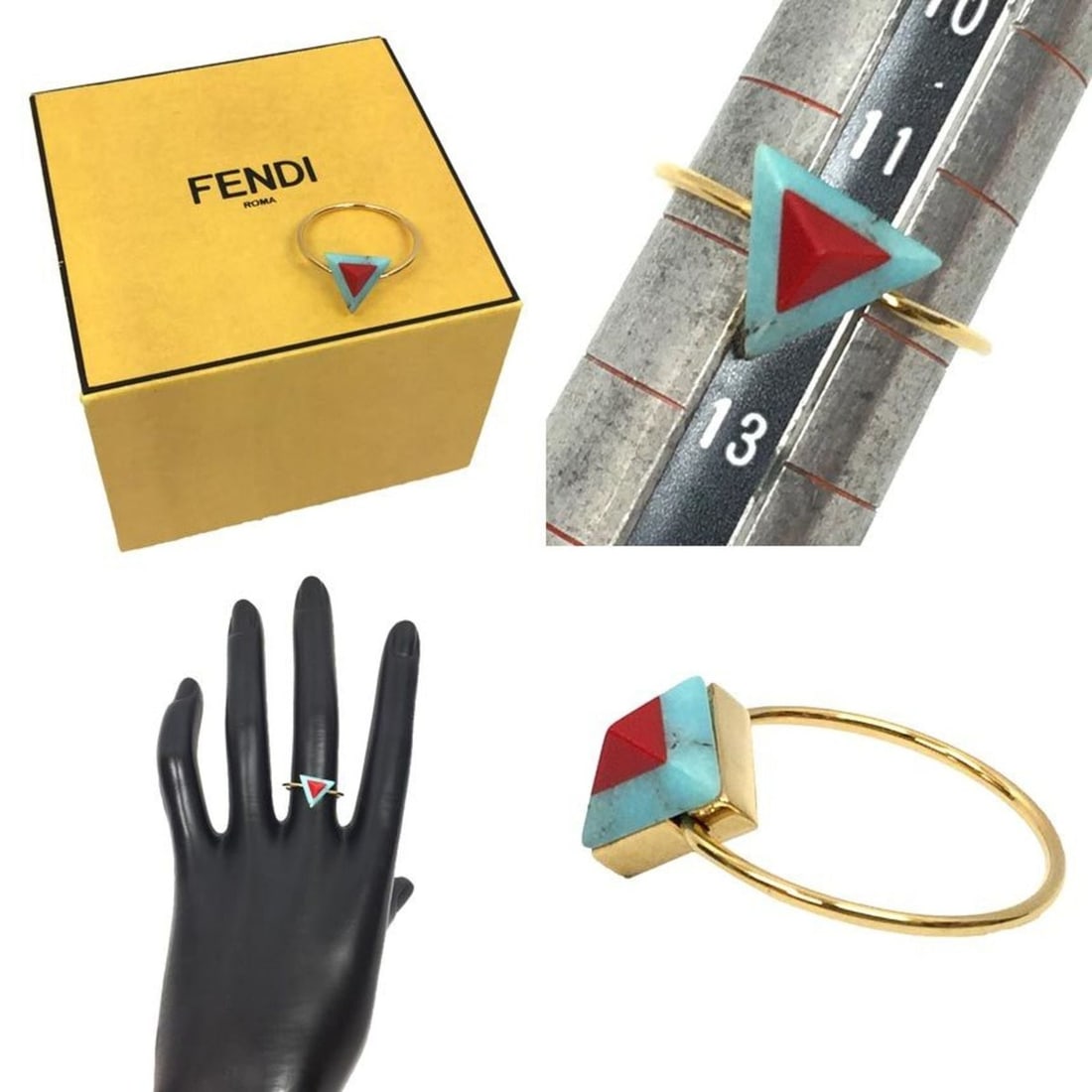 Fendi ring, triangular motif. - 2