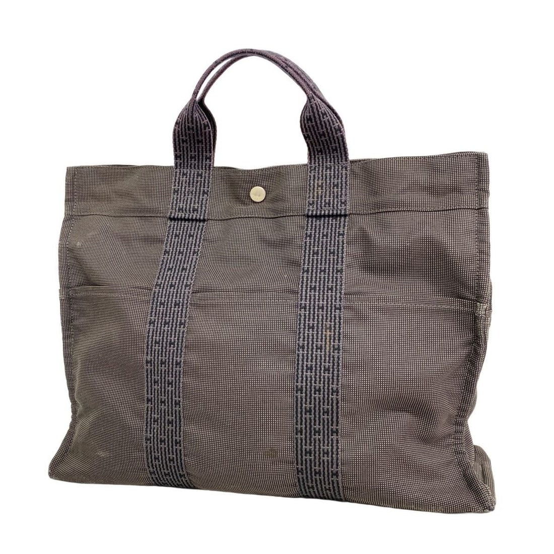 Hermes Herline MM Canvas Tote Bag, Gray, for Men and Women: --- Catalog ---Category: SizeSize (HxWxD): 33cm x 42.5cm x 11cm / 12.99'' x 16.73'' x 4.33''Category: DesignType: Tote bagColor: GrayGender: Men,WomenMaterial: Canvas Hardware Color: SilverCategory: G
