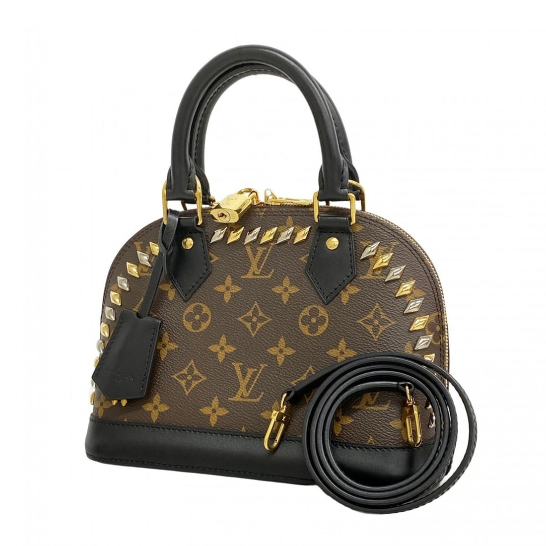Louis Vuitton Alma BB Monogram Handbag M41567 Brown Black 2-way Bag for Women: --- Catalog ---Category: SizeSize (HxWxD): 17.5cm x 23.5cm x 11.5cm / 6.88'' x 9.25'' x 4.52''Category: DesignType: HandbagColor: Black, BrownGender: WomenCategory: GeneralMPN: M41567Brand: Louis Vuit