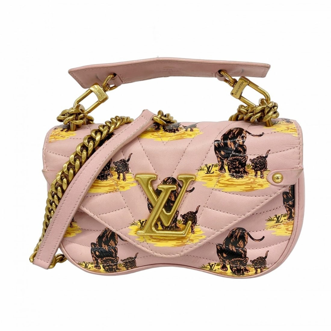 Louis Vuitton New Wave Chain Bag PM M52650 Pink 2-way bag for women: --- Catalog ---Category: SizeSize (HxWxD): 16cm x 21cm x 5cm / 6.29'' x 8.26'' x 1.96''Category: DesignType: HandbagColor: PinkGender: WomenCategory: GeneralMPN: M52650Brand: Louis Vuitton--- Item Lis
