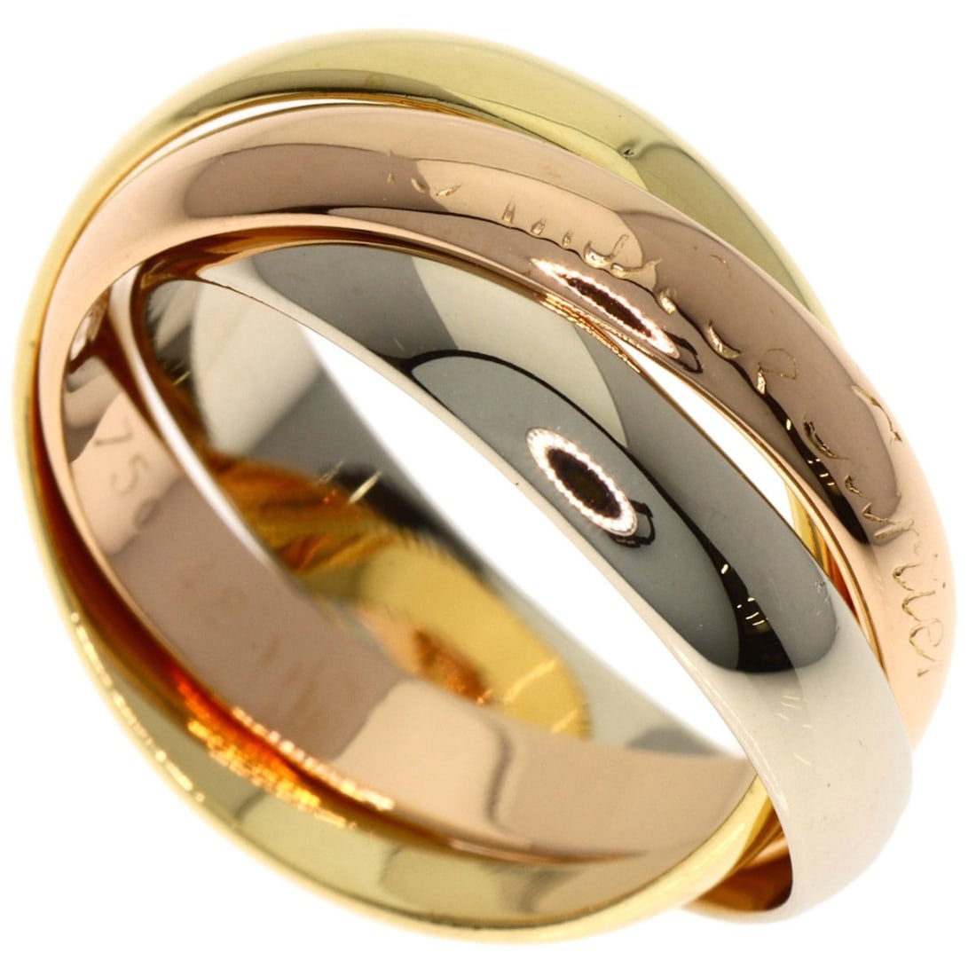 Cartier Trinity #48 Ring - 18K Yellow Gold/18K Pink White Gold Women's CARTIER: --- Catalog ---Category: SizeJP Size: 8US Size: 4.5Category: DesignColor: YellowGender: WomenMaterial: Yellow gold (18K)Category: GeneralBrand: Cartier--- Item List ---Section: ConditionRanking: Rank
