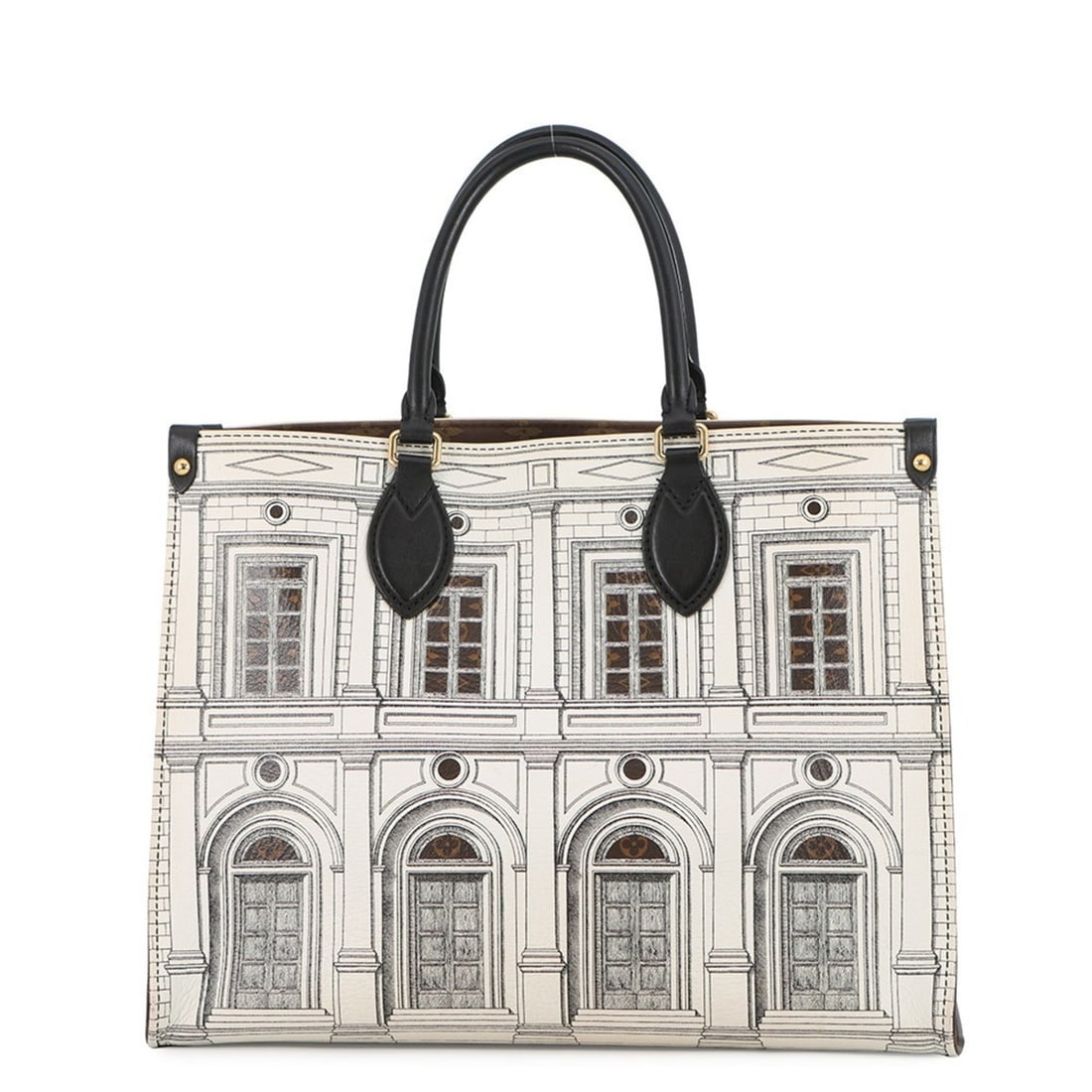 Louis Vuitton Monogram OnTheGo MM Tote Bag LV × Fornasetti M59264 2-way Shoulder White Handbag: --- Catalog ---Category: SizeSize (HxWxD): 25.5cm x 33cm x 15cm / 10.03'' x 12.99'' x 5.9''Category: DesignType: Handbag, Shoulder bag, Tote bagColor: Brown, WhiteGender: WomenMaterial: Monogram Categ