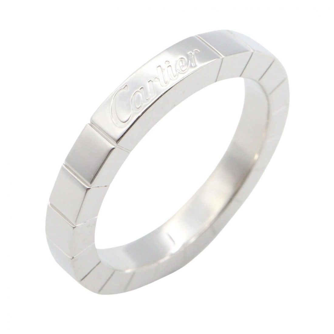 Cartier Lanieres Ring, 18K White Gold (18KWG), Men's/Women's, Silver Tone: --- Catalog ---Category: SizeJP Size: 9US Size: 5Category: DesignType: Band ringColor: SilverGender: Men,WomenMaterial: White gold (18K)Category: GeneralBrand: Cartier--- Item List ---Section: Conditi