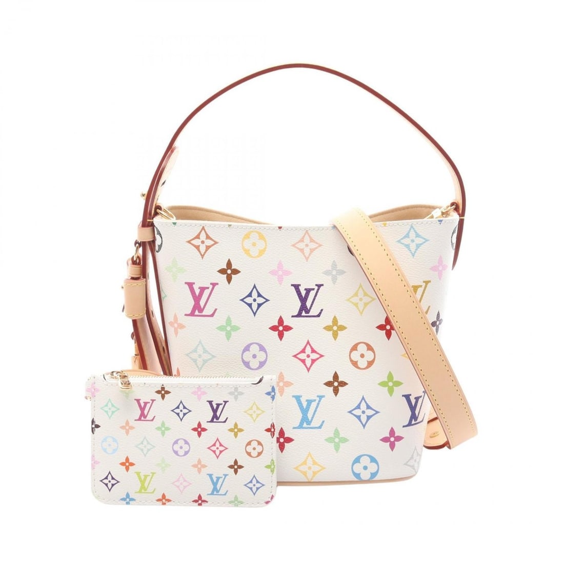 Louis Vuitton LV x TM All-in-BB Monogram Multicolor Handbag, Coated Canvas Leather, Women's,: --- Catalog ---Category: SizeSize (HxWxD): 18cm x 17cm x 13cm / 7.08'' x 6.69'' x 5.11''Category: DesignType: Handbag, PouchColor: Multi-color, WhiteGender: WomenMaterial: PVC , Leather Category: Gene