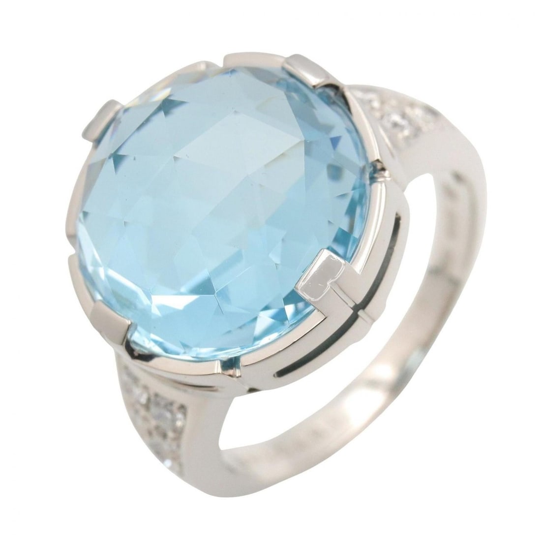BVLGARI Parentesi Cocktail Ring - Ring/Finger Jewelry 18KWG (White Gold) Diamond Blue Topaz Women's: --- Catalog ---Category: SizeJP Size: 12.5US Size: 6.5Category: DesignType: Band ringColor: Blue, Clear, WhiteGender: WomenMaterial: White gold (18K)Category: GeneralBrand: Bvlgari--- Item List ---Sec