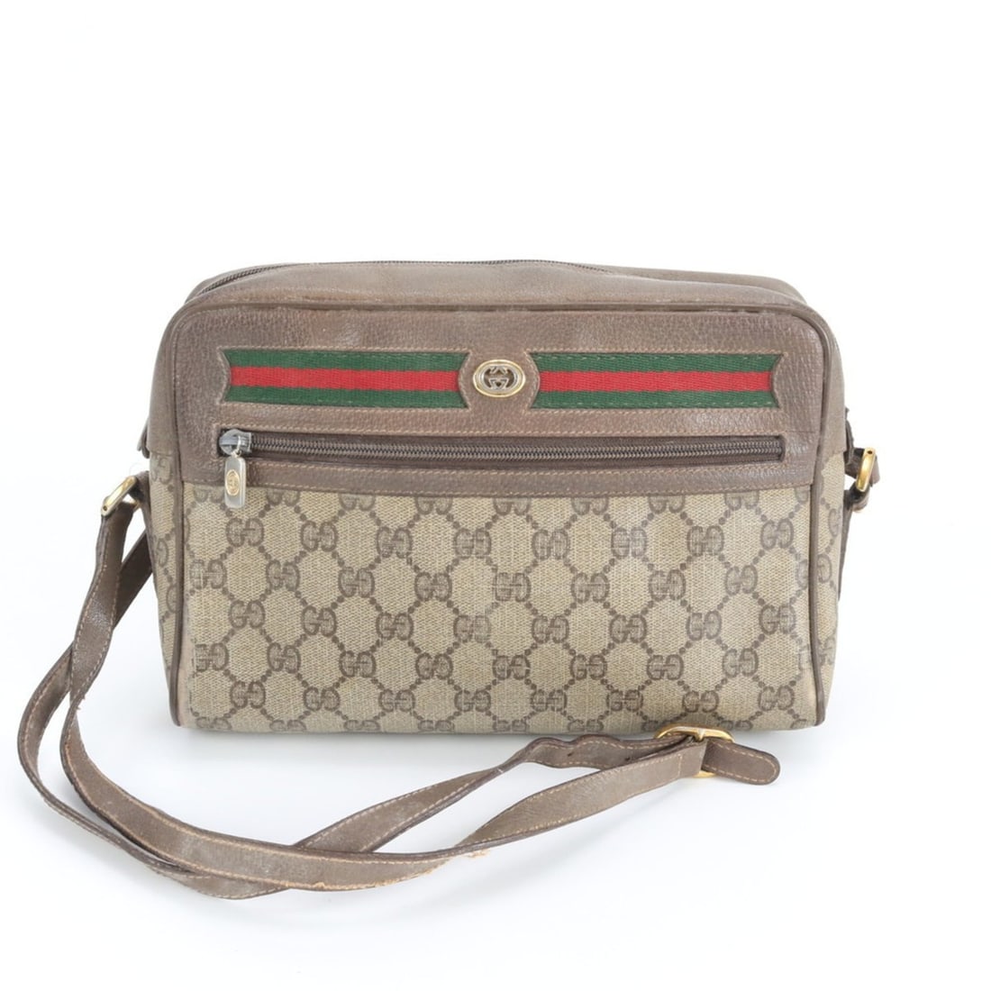 Gucci GG Supreme Sherry Line Leather Shoulder Bag, Brown, Women's: --- Catalog ---Category: SizeSize (HxWxD): 18cm x 25cm x 8cm / 7.08'' x 9.84'' x 3.14''Strap Length: 122cm / 48.03''Category: DesignType: Shoulder bagColor: BrownGender: WomenSeason: VintageMaterial: