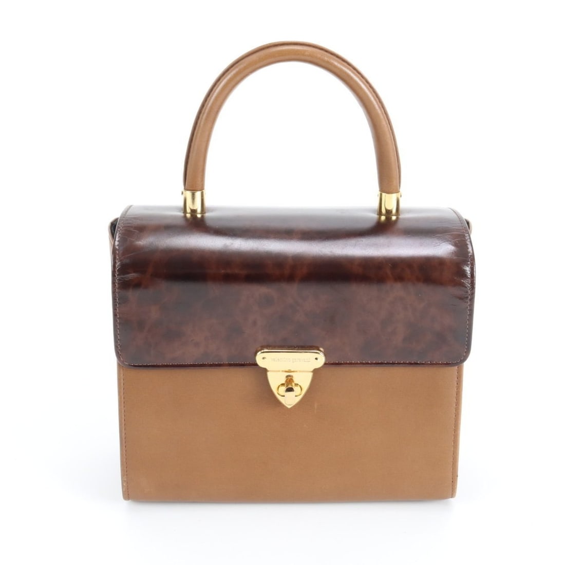 Valentino Garavani Top Handbag Leather Brown Women's: --- Catalog ---Category: SizeSize (HxWxD): 17cm x 21cm x 10cm / 6.69'' x 8.26'' x 3.93''Handle Length: 27cm / 10.62''Category: DesignType: HandbagColor: BrownGender: WomenMaterial: Leather Category: G