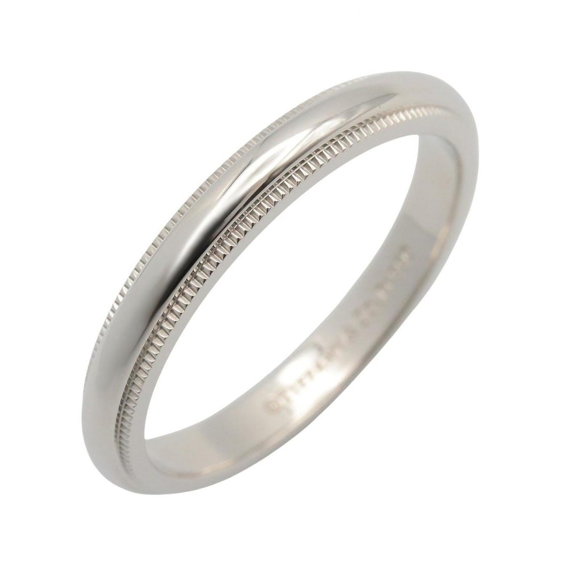 Tiffany & Co. Milgrain Ring, Platinum 950, Men's/Women's, Silver Tone: --- Catalog ---Category: SizeJP Size: 14US Size: 7Category: DesignType: Band ringColor: SilverGender: Men,WomenMaterial: Platinum 950Category: GeneralBrand: Tiffany--- Item List ---Section: ConditionR