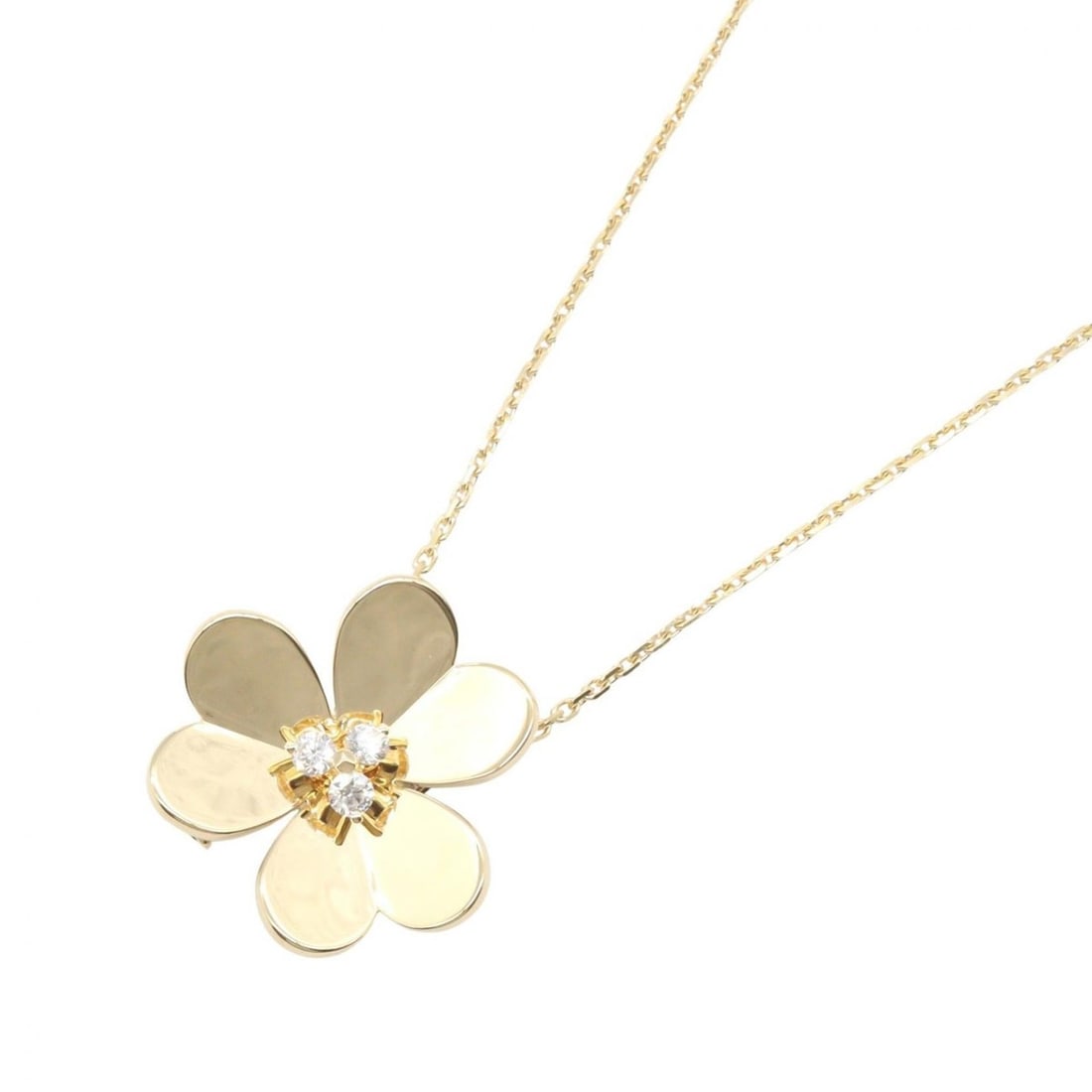 Van Cleef & Arpels Frivole Clip Very Large Model 3PD Necklace, 18K (Yellow Gold) Diamond Women's, (1 of 13)