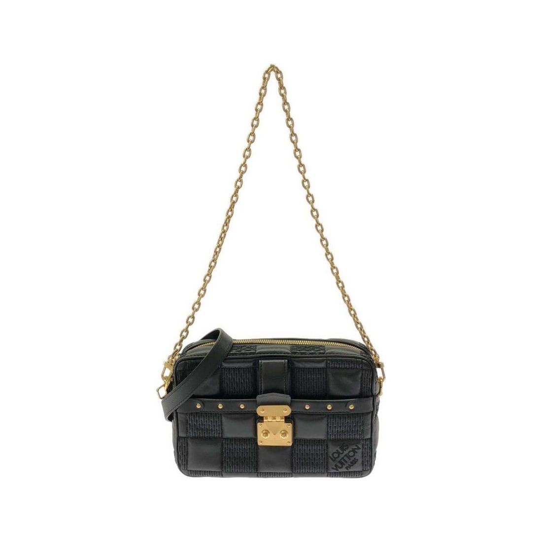 Louis Vuitton Damier Giant Troca PM M59116 Shoulder Bag: --- Catalog ---Category: SizeSize (HxWxD): 14.5cm x 22.5cm x 6.5cm / 5.7'' x 8.85'' x 2.55''Category: DesignType: Shoulder bagColor: BlackGender: Men,WomenMaterial: Leather Hardware Color: GoldLeather