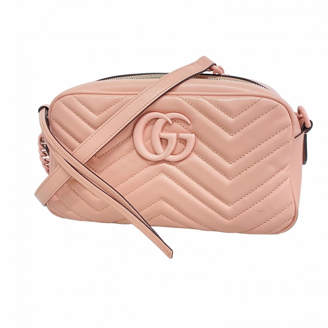 Gucci GG Marmont Shoulder Bag 447632 Leather Pink Women's P2535379: --- Catalog ---Category: SizeSize (HxWxD): 13.5cm x 24cm x 7cm / 5.31'' x 9.44'' x 2.75''Category: DesignType: Shoulder bagColor: PinkGender: WomenMaterial: Leather Hardware Color: SilverCategory: Gen