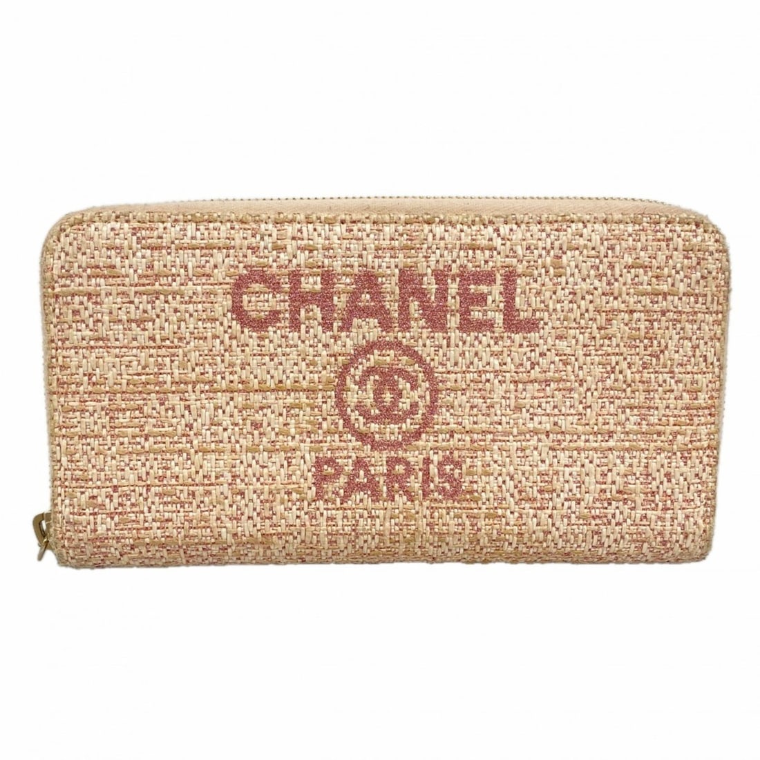Chanel Deauville Tweed Long Wallet, Pink Champagne, Women's, P2531721: --- Catalog ---Category: SizeSize (HxWxD): 11cm x 19cm x 3cm / 4.33'' x 7.48'' x 1.18''Category: DesignType: Long wallet (bi-fold)Color: PinkGender: WomenMaterial: Tweed Category: GeneralBrand: Chanel