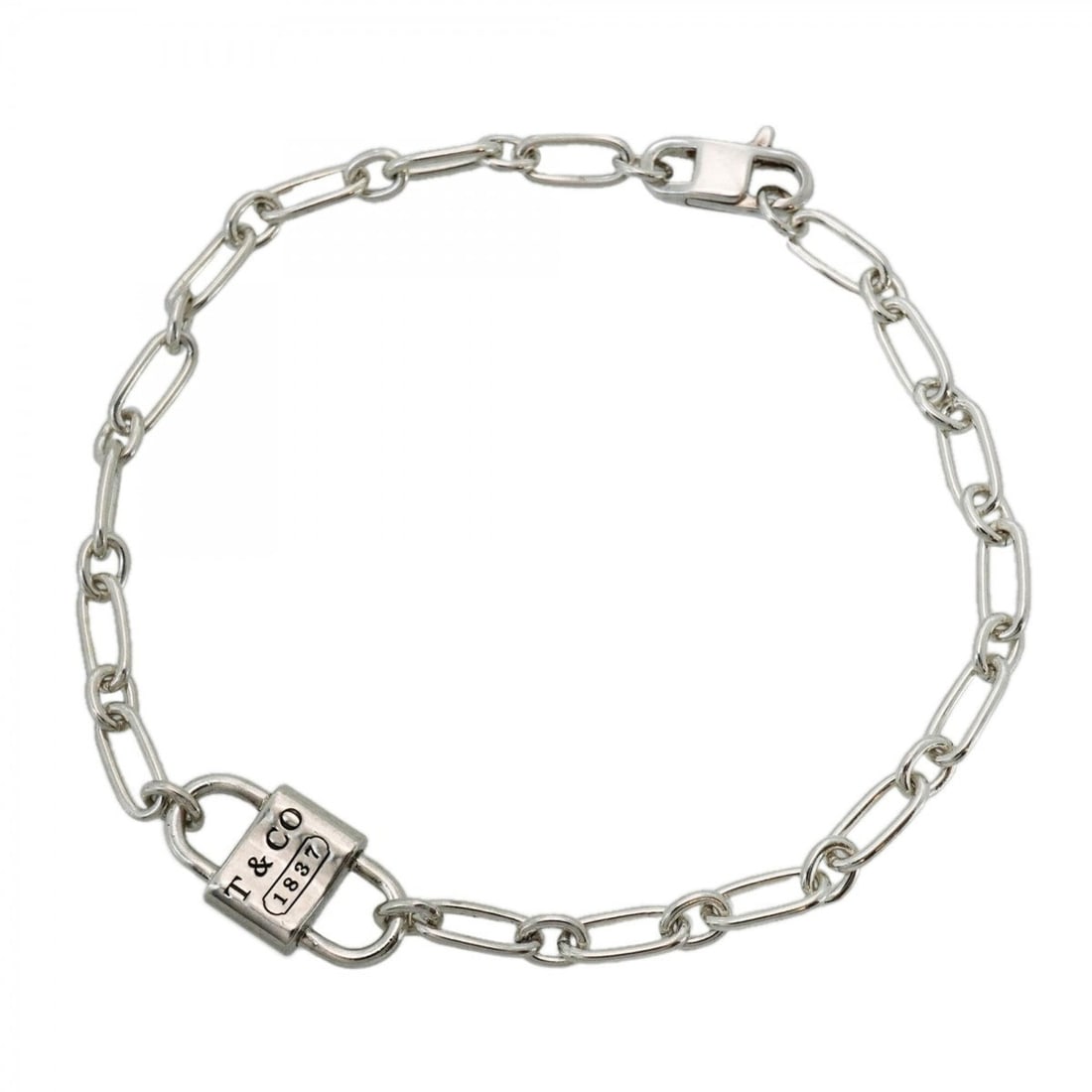 Tiffany & Co. Double Lock Bracelet 1837 Sterling Silver 925 Women's: --- Catalog ---Category: SizeLength: 19cm / 7.48''Category: DesignType: Charm braceletGender: WomenMaterial: Silver 925Category: GeneralBrand: Tiffany--- Item List ---Section: ConditionRanking: Rank A