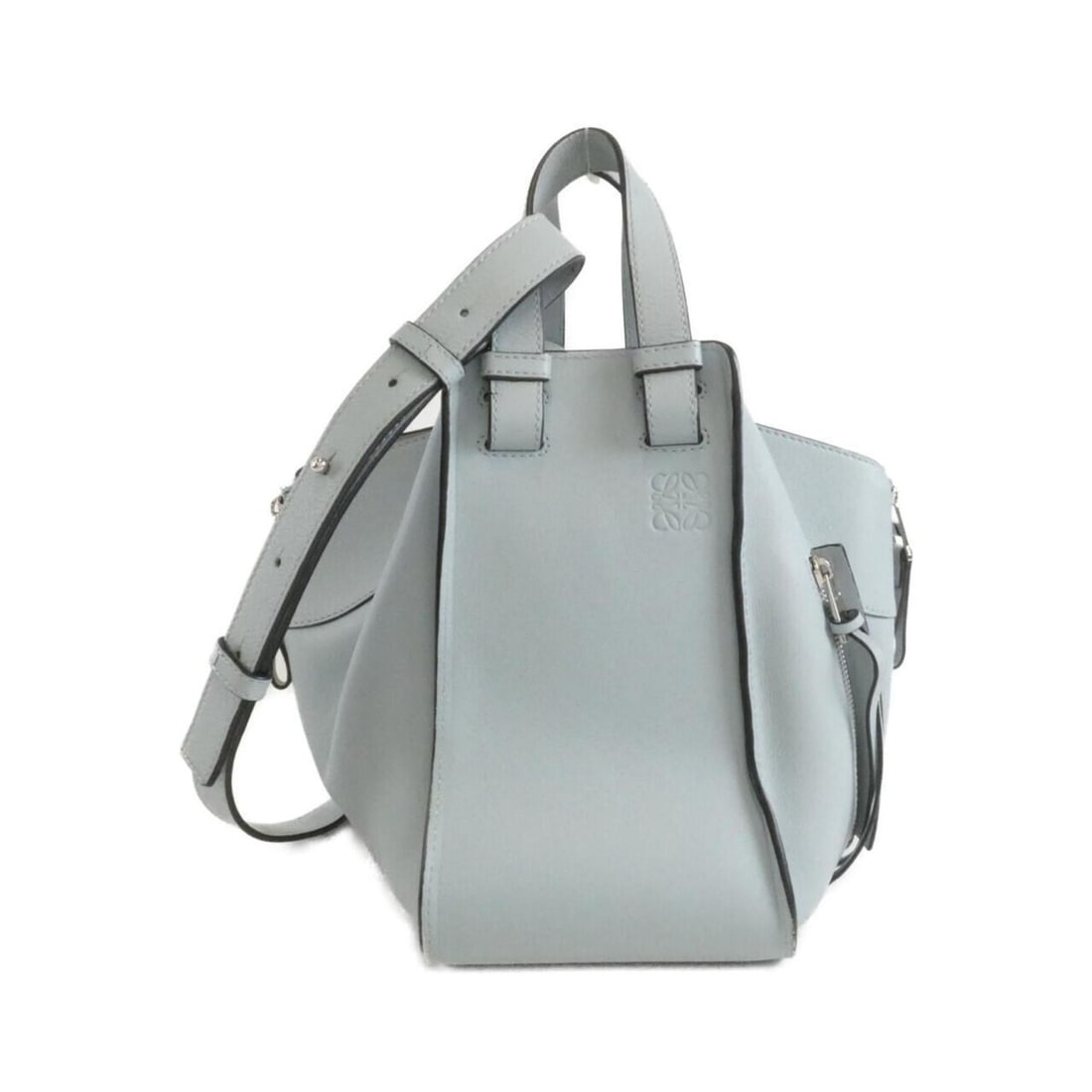 Loewe Hammock Small 387 30 N60 Shoulder Bag: --- Catalog ---Category: SizeSize (HxWxD): 24cm x 33cm x 28cm / 9.44'' x 12.99'' x 11.02''Category: DesignType: Shoulder bagColor: BlueGender: WomenCategory: GeneralMPN: 387 30 N60Brand: Loewe--- Item