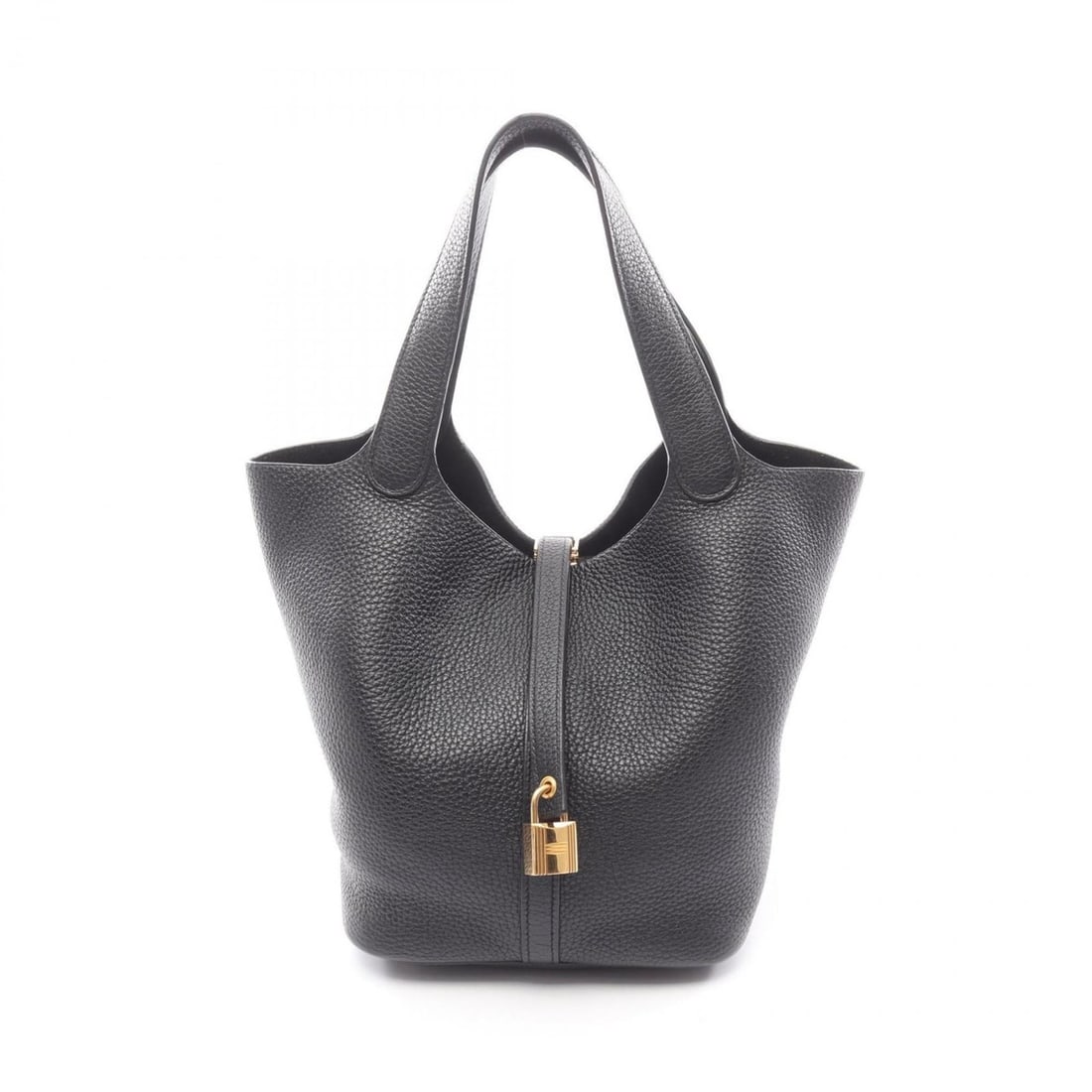 Hermes Picotin Lock MM Handbag, Leather, Taurillon Clemence Women's, Black, 060991CC: --- Catalog ---Category: SizeSize (HxWxD): 21cm x 22cm x 17cm / 8.26'' x 8.66'' x 6.69''Category: DesignType: HandbagColor: BlackGender: WomenMaterial: Taurillon clemence leather , Leather Hardware Co