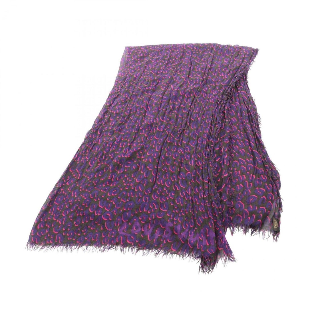 Louis Vuitton scarf/stole, silk/cashmere, women's, purple/black.: --- Catalog ---Category: SizeSize (LxW): 1.8m x 1.26m / 70.86'' x 49.6''Category: DesignType: ScarfColor: Black, PurpleGender: WomenMaterial: Silk , Cashmere Category: GeneralBrand: Louis Vuitton--- I