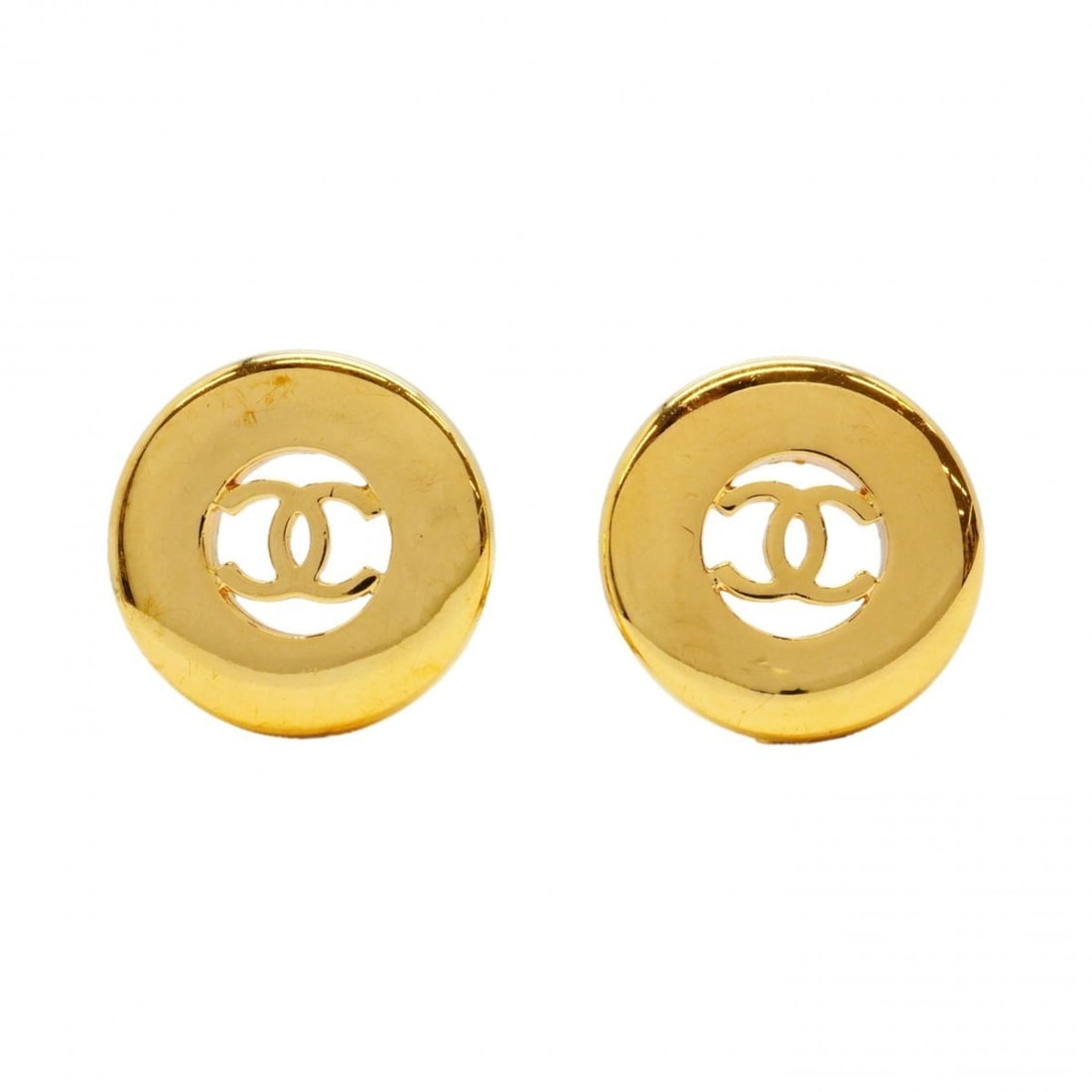 Chanel Earrings, Coco Mark Circle, GP Plated Gold, Women's: --- Catalog ---Category: SizeSize (HxWxD): 24.70mm x 24.80mm / 0.97'' x 0.98''Category: DesignType: Clip earringsColor: GoldGender: WomenMaterial: Gold platingCategory: GeneralBrand: Chanel--- Item Li