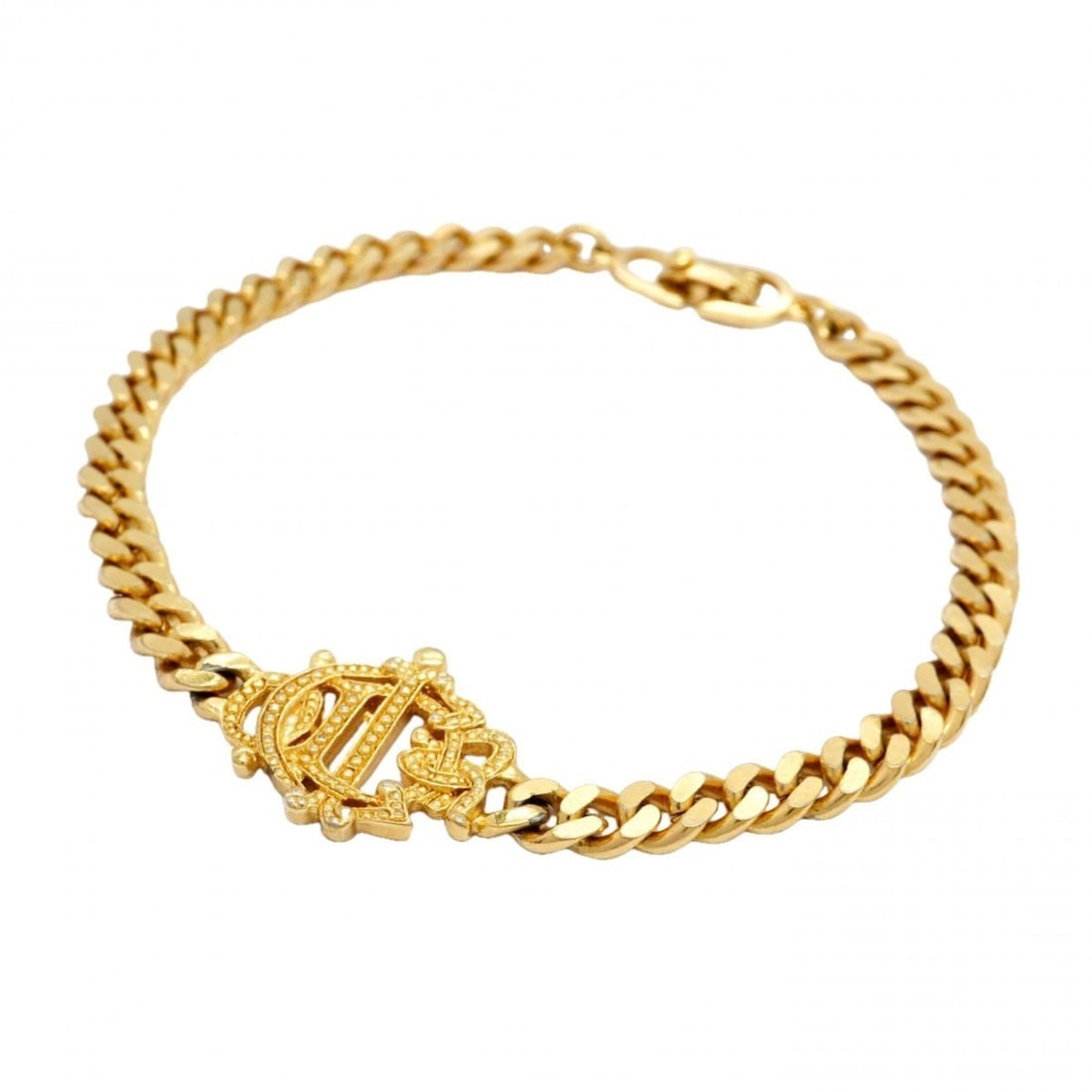 Christian Dior Bracelet Emblem GP Plated Gold Women's: --- Catalog ---Category: SizeLength: 18.5cm / 7.28''Category: DesignType: Charm braceletColor: GoldGender: WomenMaterial: Gold platingCategory: GeneralBrand: Christian Dior--- Item List ---Section: Co