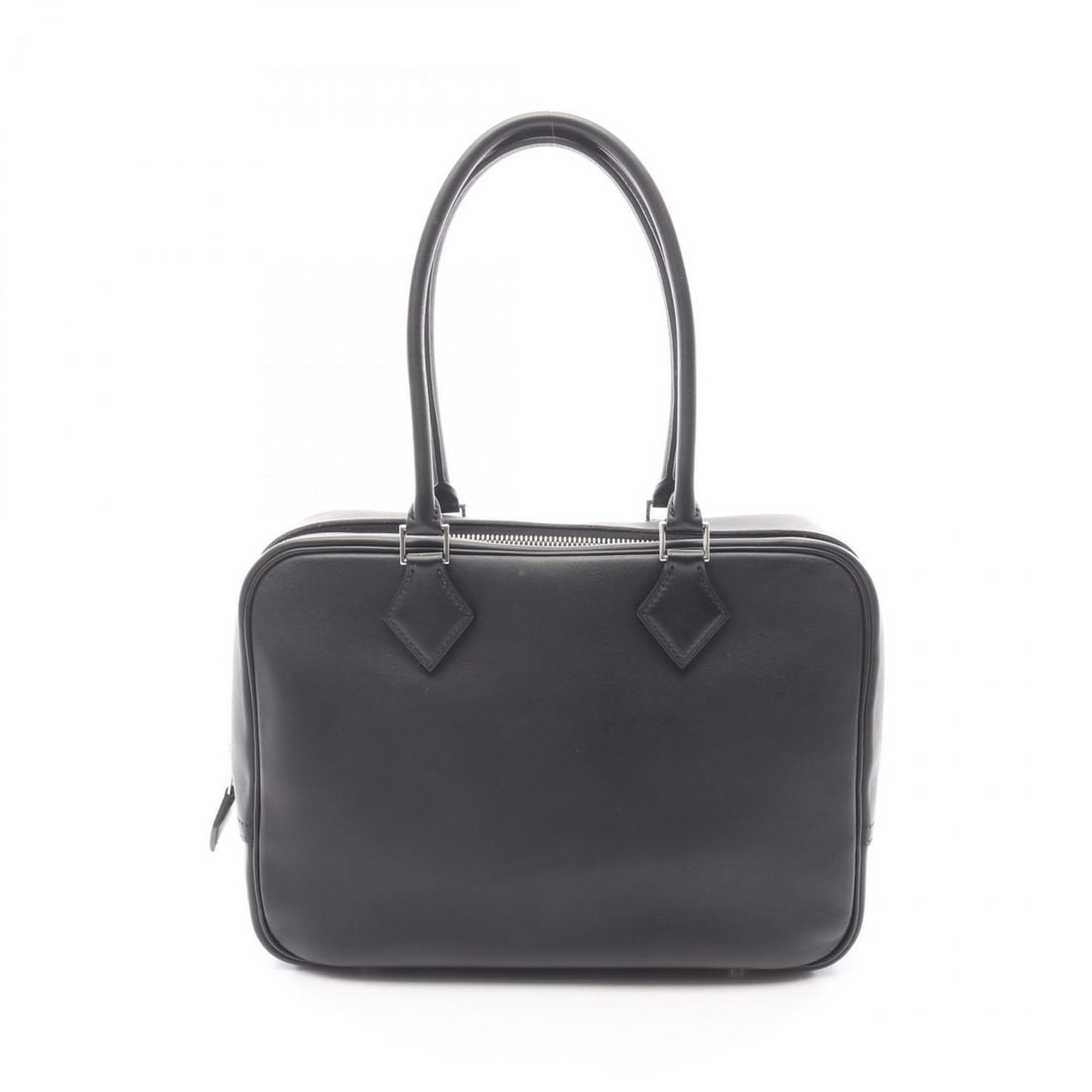 Hermes Plume 28 Handbag, Leather, Calfskin (Veau Swift), Women's, Black: --- Catalog ---Category: SizeSize (HxWxD): 20cm x 28cm x 10cm / 7.87'' x 11.02'' x 3.93''Category: DesignType: HandbagColor: BlackGender: WomenMaterial: Swift leather , Leather Hardware Color: SilverL