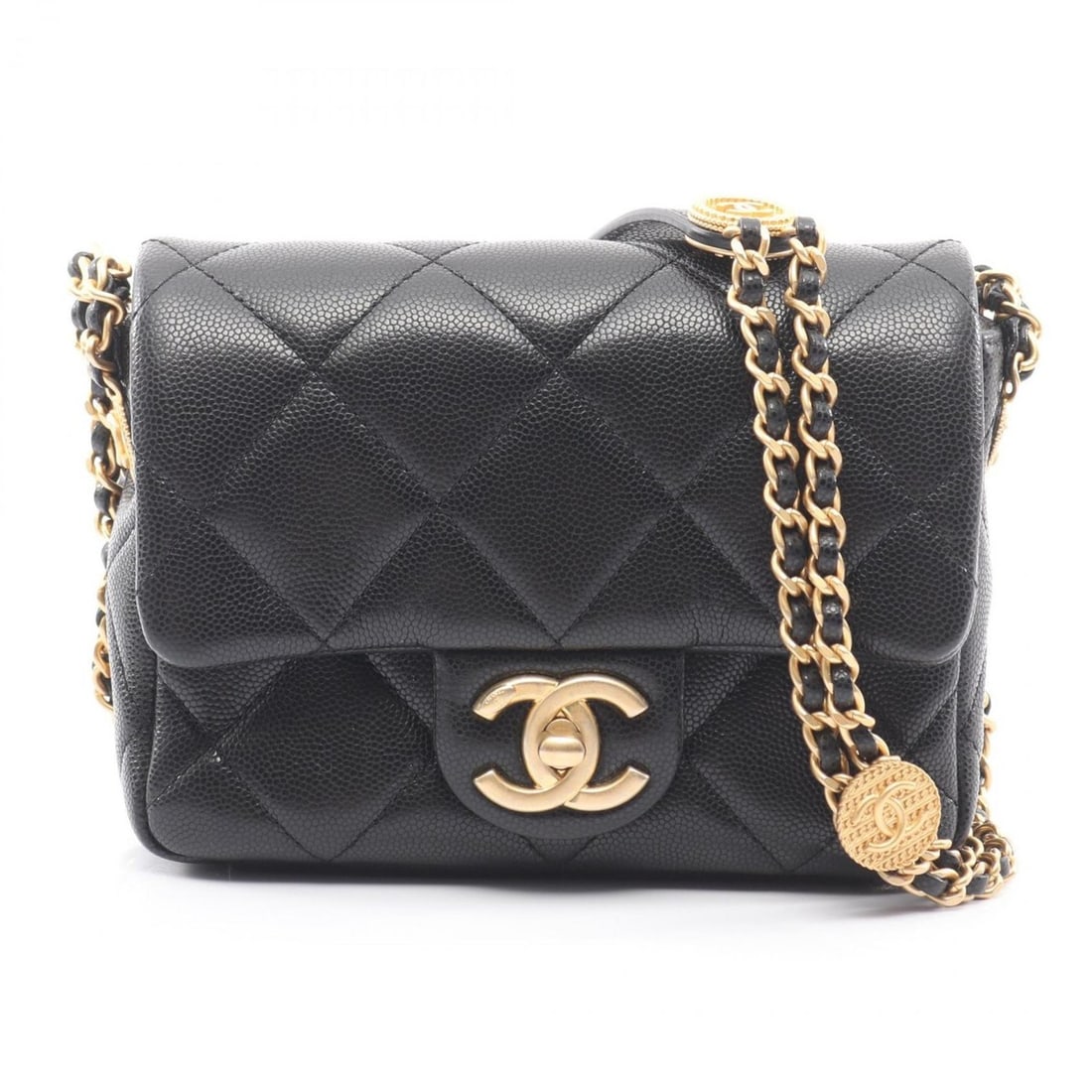 Chanel Matelassé Shoulder Bag/Handbag, Calfskin Leather, Women's, Black (1 of 12)