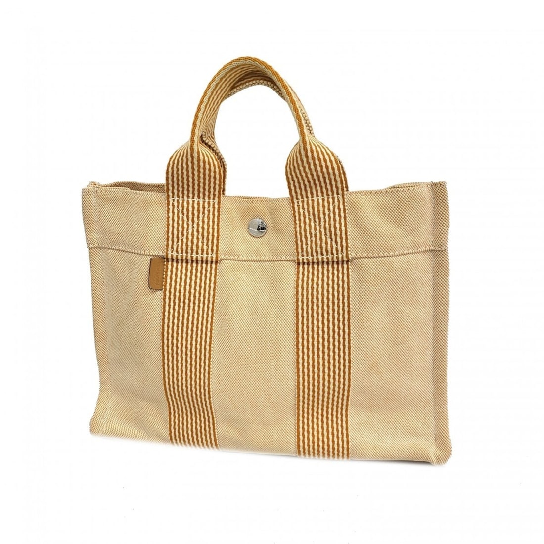 Hermes New Fourre-Tout PM Canvas Handbag, Beige/Brown, Men's/Women's: --- Catalog ---Category: SizeSize (HxWxD): 22cm x 30cm x 7.5cm / 8.66'' x 11.81'' x 2.95''Category: DesignType: HandbagColor: Beige, BrownGender: Men,WomenMaterial: Canvas Hardware Color: SilverCatego