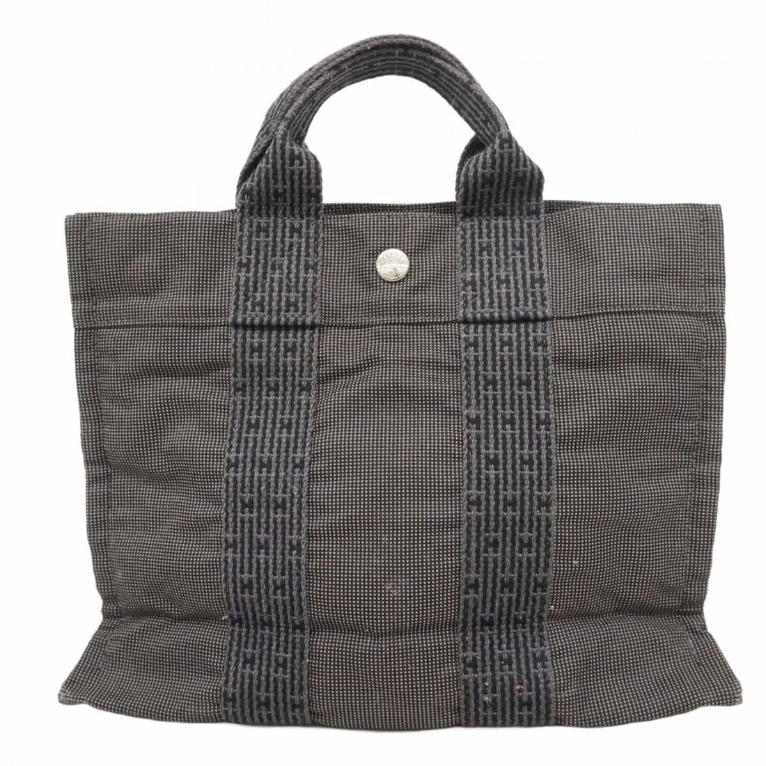 Hermes Herline PM Canvas Handbag, Gray, Men's & Women's: --- Catalog ---Category: SizeSize (HxWxD): 24.5cm x 30cm x 8cm / 9.64'' x 11.81'' x 3.14''Category: DesignType: HandbagColor: GrayGender: Men,WomenMaterial: Canvas Hardware Color: SilverCategory: Gene