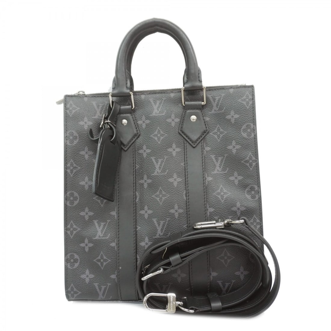 Louis Vuitton Monogram Eclipse Sac Placloth Handbag M46456 Black 2-way bag for men: --- Catalog ---Category: SizeSize (HxWxD): 28cm x 25.5cm x 4.5cm / 11.02'' x 10.03'' x 1.77''Category: DesignType: HandbagColor: BlackGender: MenCategory: GeneralMPN: M46456Brand: Louis Vuitton--- Ite