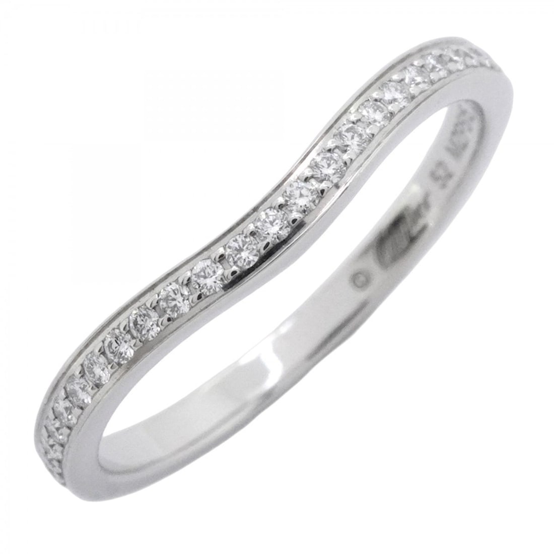 Cartier Ballerina Half Eternity Ring, Pt950 Platinum, Diamond, Size #52, Ladies': --- Catalog ---Category: SizeUS Size: 6.5Brand Size: 52Category: DesignType: Band ringStone: DiamondGender: WomenMaterial: Platinum 950Category: GeneralBrand: Cartier--- Item List ---Section: Conditio