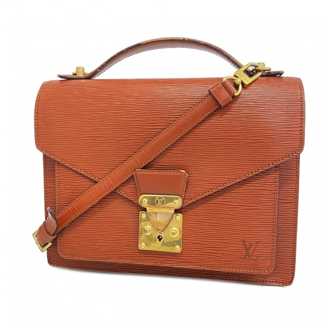 Louis Vuitton Epi Monceau handbag, M52123, Kenya Brown, 2-way bag for women.: --- Catalog ---Category: SizeSize (HxWxD): 22cm x 27cm x 6cm / 8.66'' x 10.62'' x 2.36''Category: DesignType: HandbagColor: Kenyan brownGender: WomenCategory: GeneralMPN: M52123Brand: Louis Vuitton---