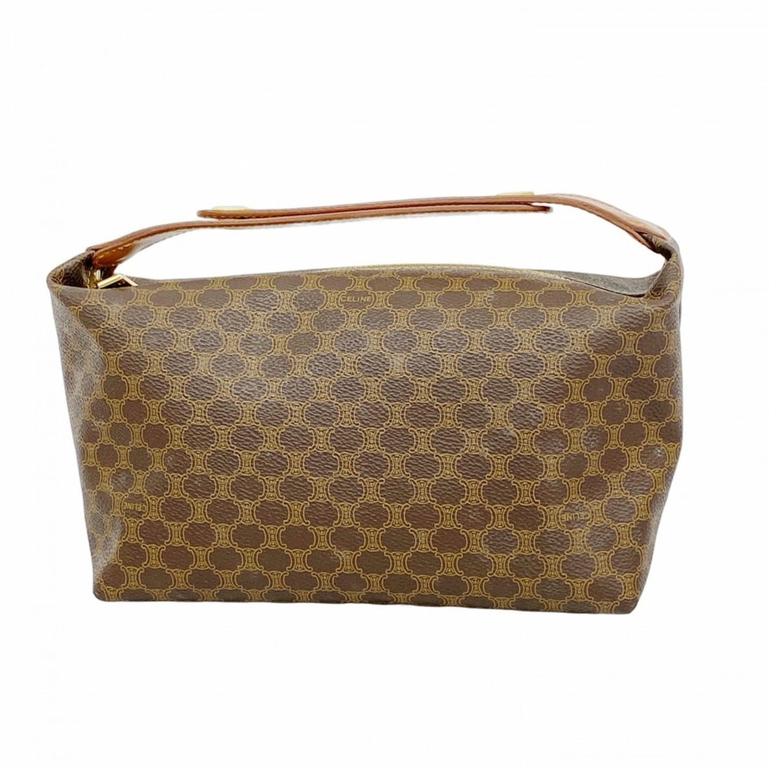 Celine bag/pouch, Macadam pattern, brown, for women.: --- Catalog ---Category: SizeSize (HxWxD): 13cm x 21cm x 12cm / 5.11'' x 8.26'' x 4.72''Category: DesignType: PouchColor: BrownGender: WomenMaterial: PVC Hardware Color: GoldCategory: GeneralBrand: Ce