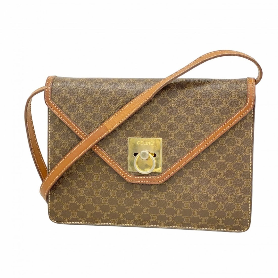 Celine Macadam Shoulder Bag, Brown, Women's: --- Catalog ---Category: SizeSize (HxWxD): 19cm x 24.5cm x 2.5cm / 7.48'' x 9.64'' x 0.98''Category: DesignType: Shoulder bagColor: BrownGender: WomenMaterial: PVC Hardware Color: GoldCategory: Genera