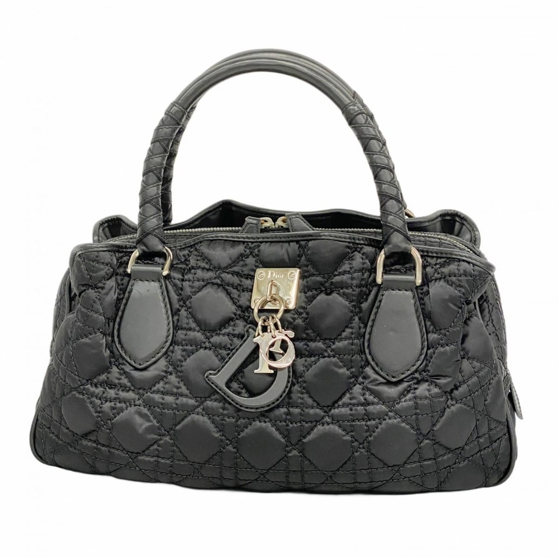 Christian Dior Cannage Nylon Handbag, Black, Women's: --- Catalog ---Category: SizeSize (HxWxD): 20cm x 32cm x 11cm / 7.87'' x 12.59'' x 4.33''Category: DesignType: HandbagColor: BlackGender: WomenMaterial: Nylon Hardware Color: SilverCategory: GeneralBr