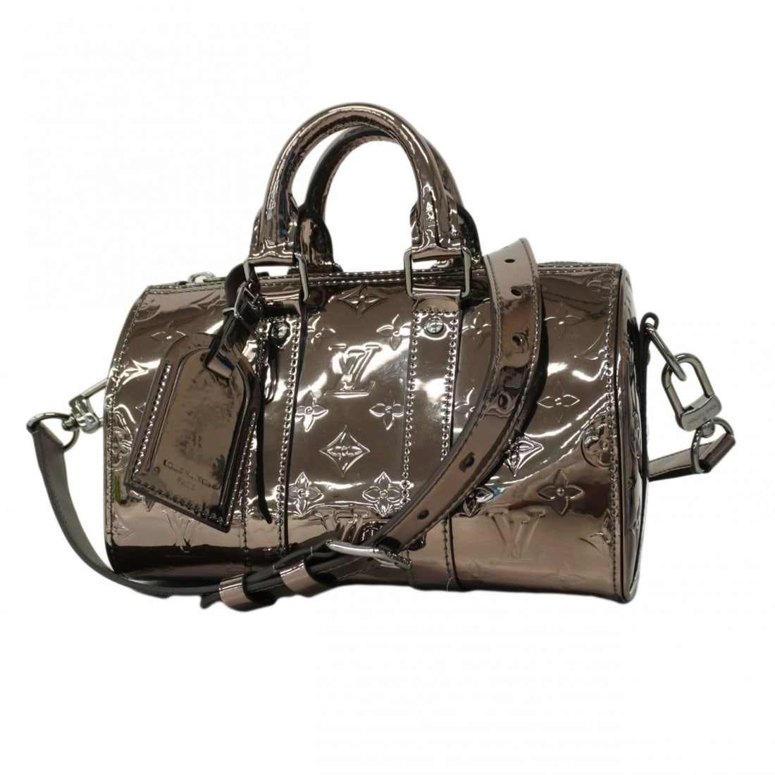 Louis Vuitton Monogram Mirror Keepall Bandoulière 25 Handbag M26903 Gunmetal 2-way bag for men: --- Catalog ---Category: SizeSize (HxWxD): 15cm x 25cm x 12cm / 5.9'' x 9.84'' x 4.72''Category: DesignType: HandbagColor: GunmetalGender: MenCategory: GeneralMPN: M26903Brand: Louis Vuitton--- Item L