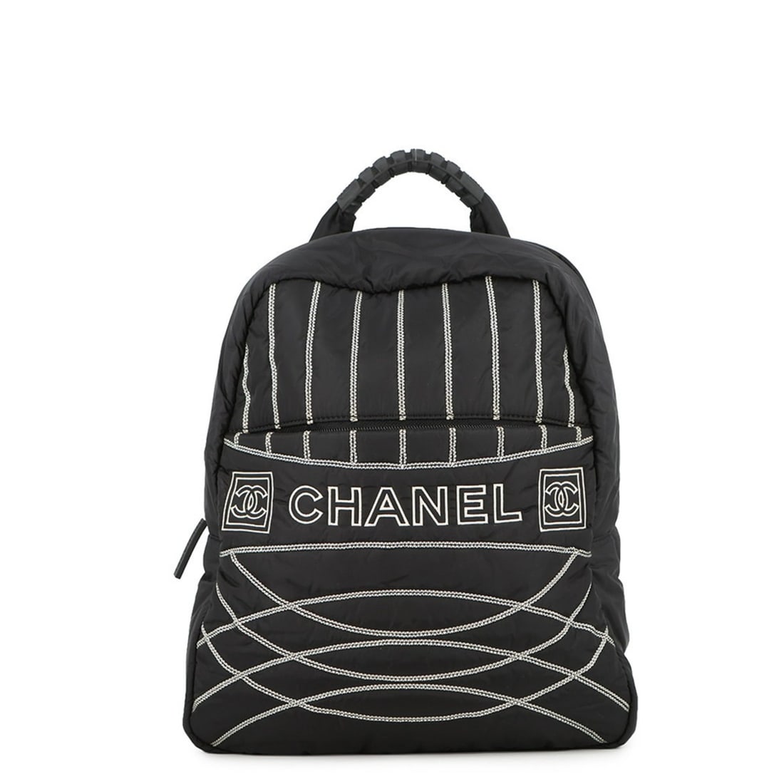 Chanel Sport Backpack with Coco Mark, Nylon, Black; Handbag for Women; CHANEL: --- Catalog ---Category: SizeWeight: 530g / 1.16lb.Size (HxWxD): 37cm x 29cm x 13.5cm / 14.56'' x 11.41'' x 5.31''Category: DesignType: BackpackColor: BlackGender: WomenClosure: ZipperMaterial: Nylon