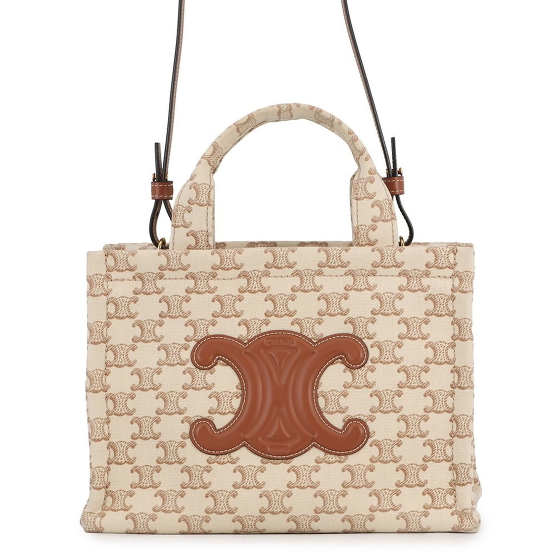 Celine Triomphe Cabas Thais Small Canvas Handbag 199162FRF CELINE 2-way Shoulder Bag: --- Catalog ---Category: SizeWeight: 490g / 1.08lb.Size (HxWxD): 19cm x 26cm x 13cm / 7.48'' x 10.23'' x 5.11''Strap Length: 90cm - 95cm / 35.43'' - 37.4''Category: DesignType: Handbag, Shoulder bagCo