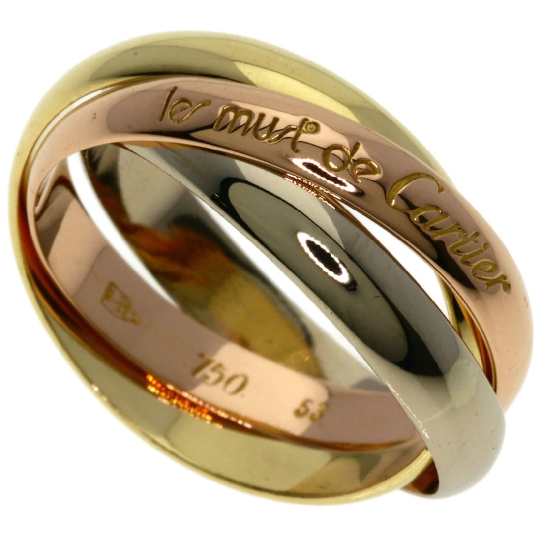 Cartier Trinity Ring - 18K Yellow Gold/18K White Pink Gold Women's CARTIER: --- Catalog ---Category: SizeJP Size: 13US Size: 6.5Category: DesignType: Band ringGender: WomenMaterial: Pink gold (18K), White gold (18K), Yellow gold (18K)Category: GeneralBrand: Cartier--- Item Li
