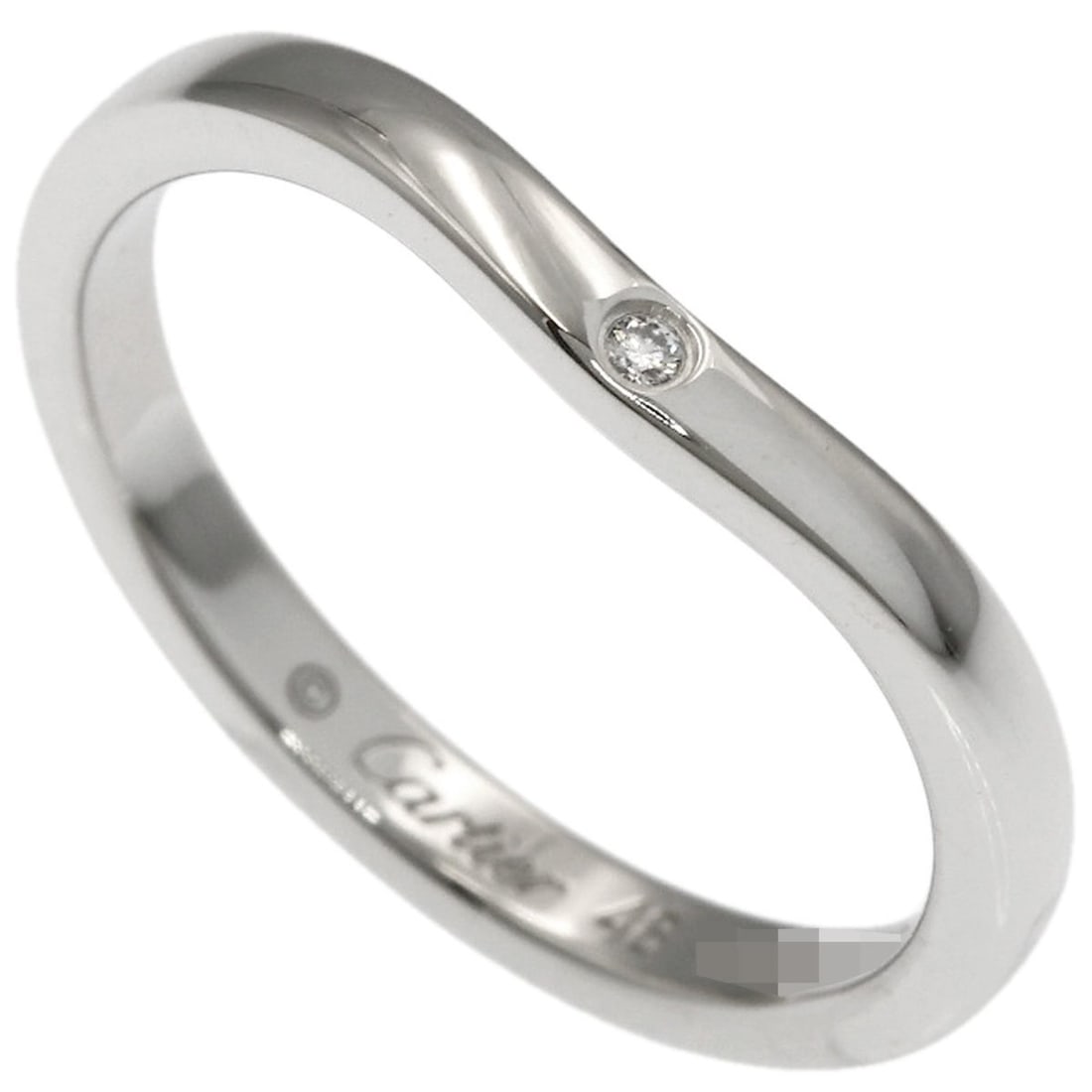 Cartier Ballerina Curve 3P Diamond Ring #48 Platinum PT950 Women's CARTIER: --- Catalog ---Category: SizeJP Size: 8US Size: 4.5Category: DesignType: Band ringStone: DiamondGender: WomenMaterial: Platinum 950Category: GeneralBrand: Cartier--- Item List ---Section: ConditionRan
