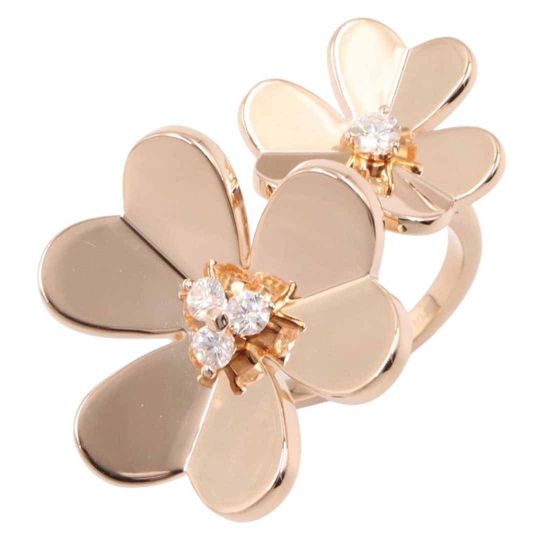 Van Cleef & Arpels Frivole Entre Les Doigts Diamond Ring - 18K Pink Gold (PG) Women's Tone Clear (1 of 10)