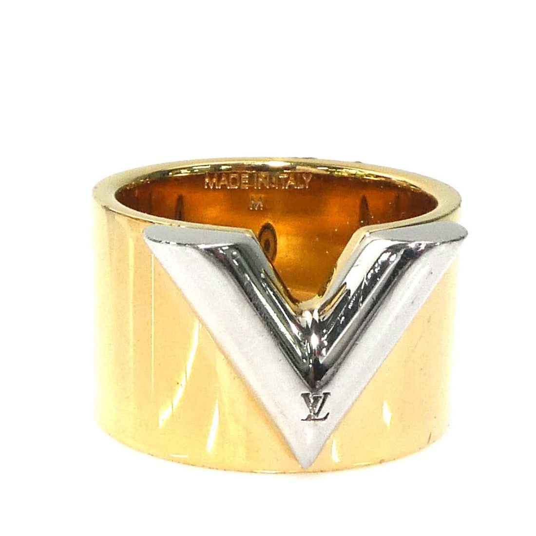Louis Vuitton Essential V Metal Ring, Gold x Silver, Men's & Women's, M61085, 1, Free Shipping,: --- Catalog ---Category: SizeJP Size: 14US Size: 7Category: DesignType: Band ringColor: Gold, SilverGender: Men,WomenMaterial: MetalCategory: GeneralMPN: M61085Brand: Louis VuittonCountry of Origin: I