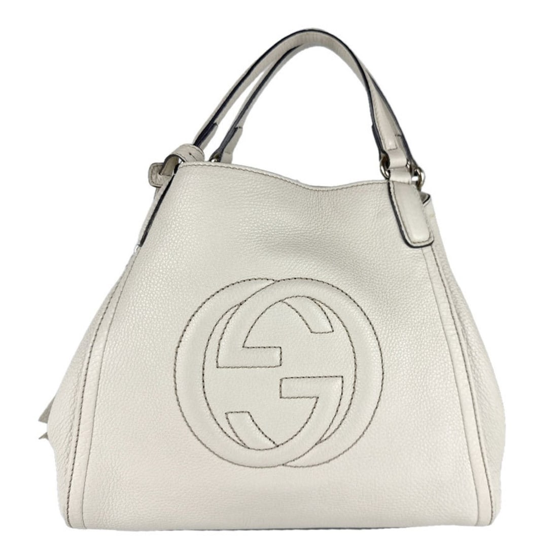 Gucci GUCCI Interlocking G Soho Leather Handbag Shoulder Bag Ivory Women's 336751 Free Shipping: --- Catalog ---Category: SizeSize (HxWxD): 22cm x 26cm x 12cm / 8.66'' x 10.23'' x 4.72''Category: DesignType: Handbag, Shoulder bagColor: IvoryGender: WomenMaterial: Leather Category: GeneralMPN: 336