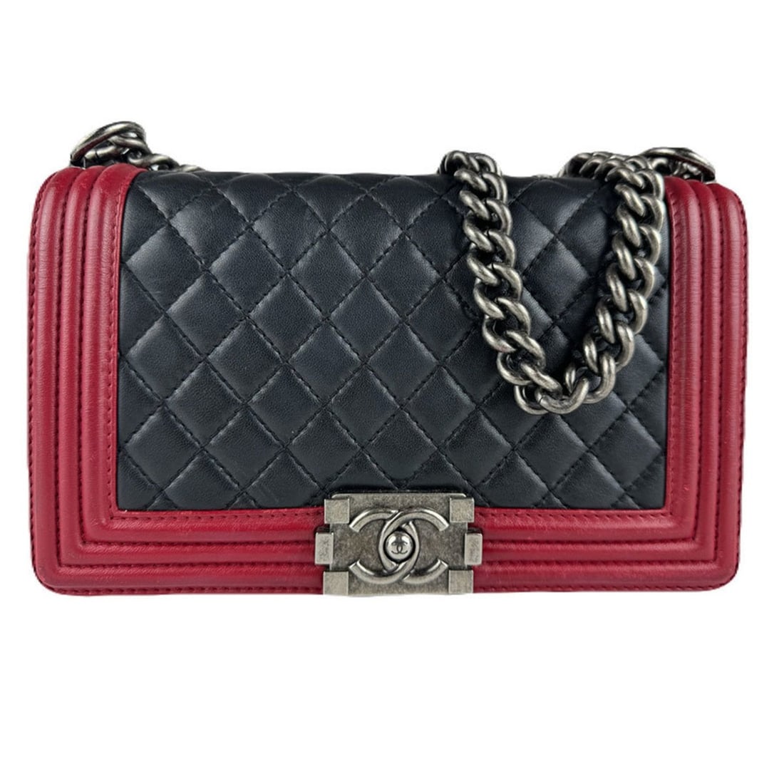 Chanel Boy Shoulder Bag, Leather, Black/Red, Women's, Free Shipping, z8976: --- Catalog ---Category: SizeSize (HxWxD): 16cm x 24cm x 7cm / 6.29'' x 9.44'' x 2.75''Category: DesignType: Shoulder bagColor: Black, Red colorGender: WomenMaterial: Leather Category: GeneralBrand: C